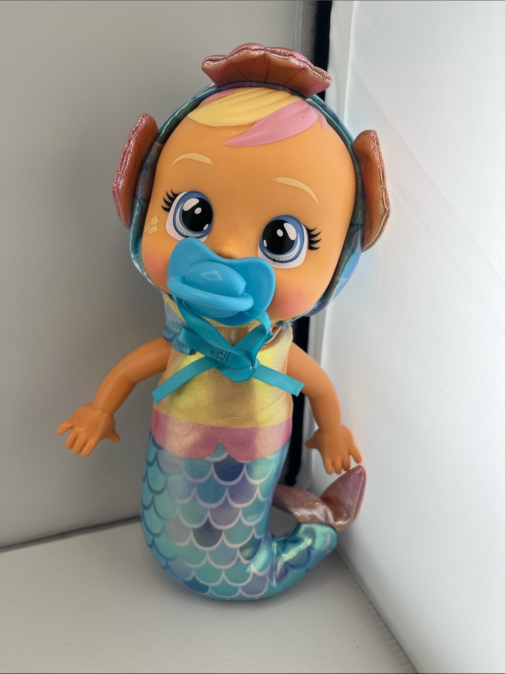 Cry Babies Tiny Cuddles Mermaid Baby Doll 10" W/ Pacifier